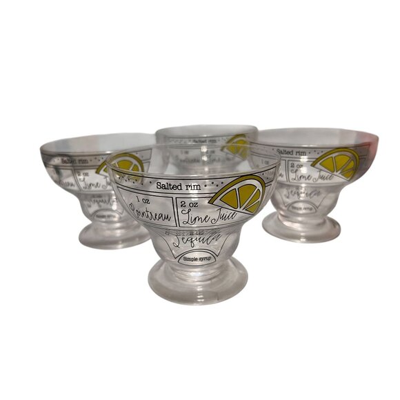 Latitudes & Attitudes Margarita Glasses Set of 4 Custom Recipe Design 19oz - Picture 4 of 8